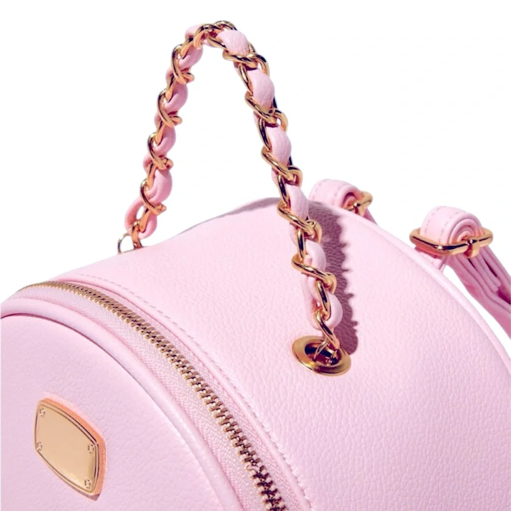Rhinestone-Studded Blush Pink Quilted Mini Backpack - NWT
